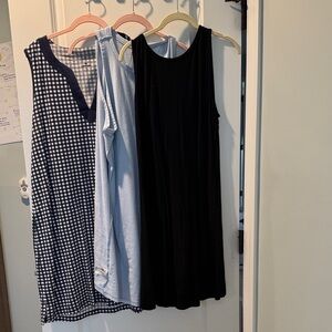 Set of Three Dresses - Black, Blue, and Checkered